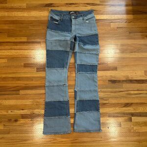Lazer Patchwork Y2k Vtg Women's Multicolor Denim Jeans Mid to High Rise Size 13